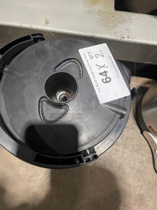 Bunn Soft Heat SHSERVER commercial coffee server, stainless steel, insulated. Auction label "64X2" visible.