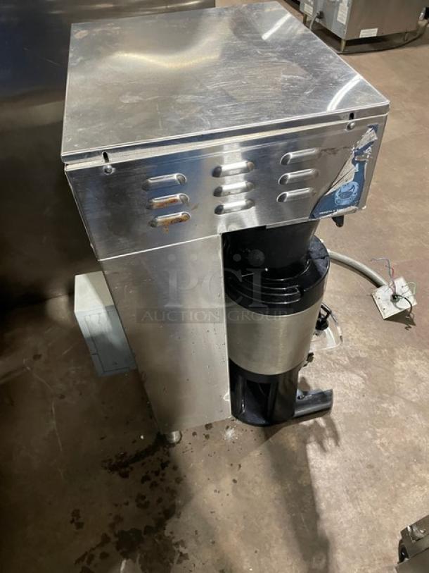 Curtis ThermoPro TP2T16A3100 commercial stainless steel twin coffee brewer with hot water dispenser, insulated servers, 220V 3-phase.