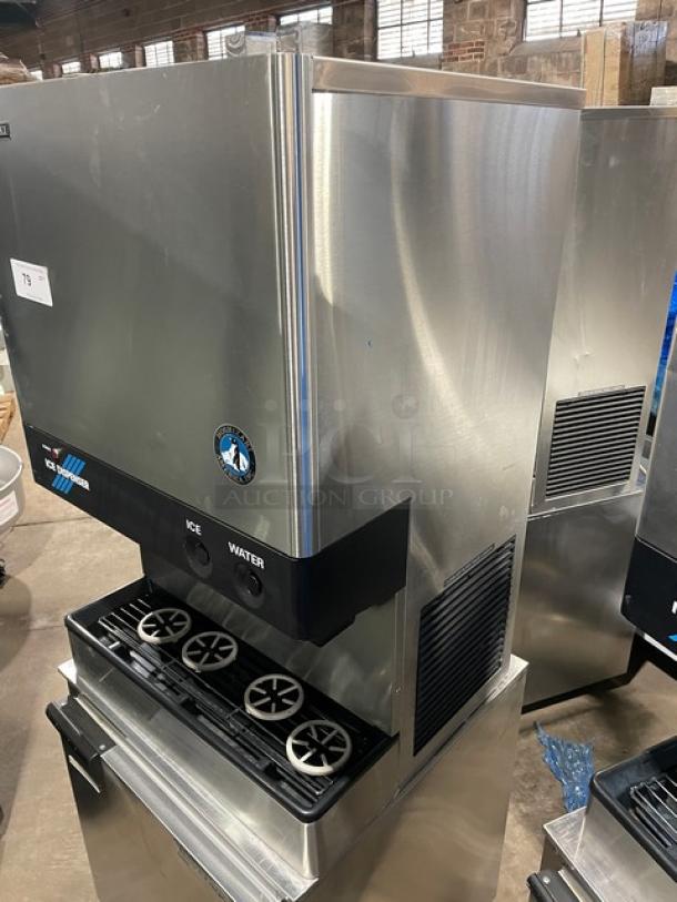 Hoshizaki stainless steel ice maker and water dispenser, model DCM-500BAF, with drip tray; electric, air-cooled.