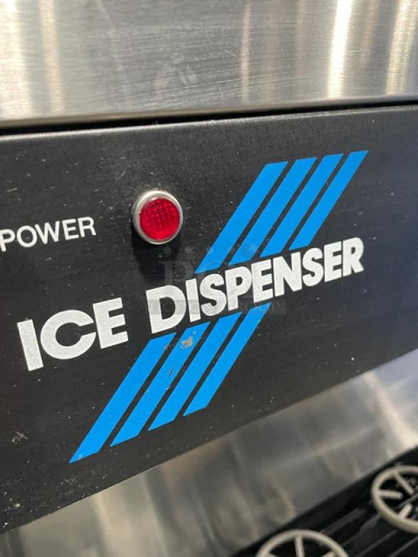 Hoshizaki DCM500BAF commercial ice and water dispenser, stainless steel, air-cooled, electric, with power indicator.