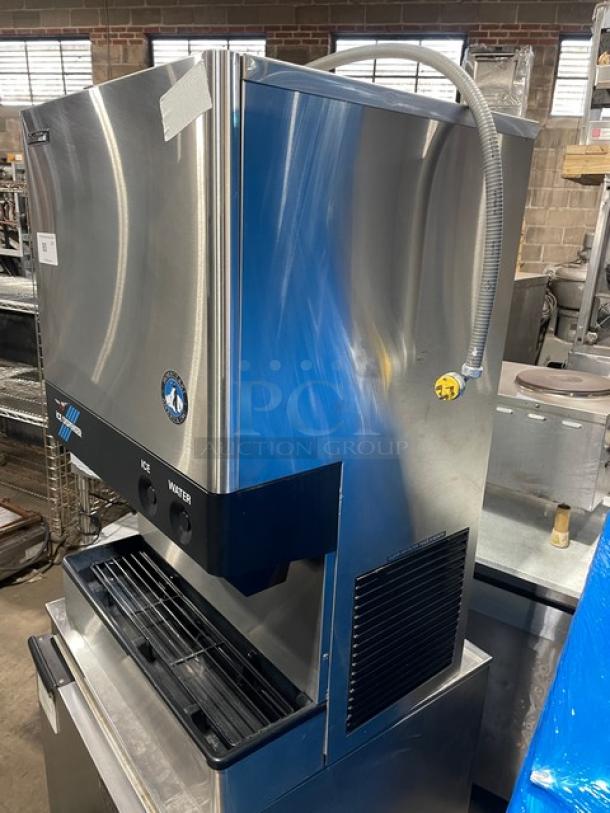 Hoshizaki DCM-500BAF countertop ice maker and water dispenser. Stainless steel, with drip tray, air-cooled, electric, model P05253M.