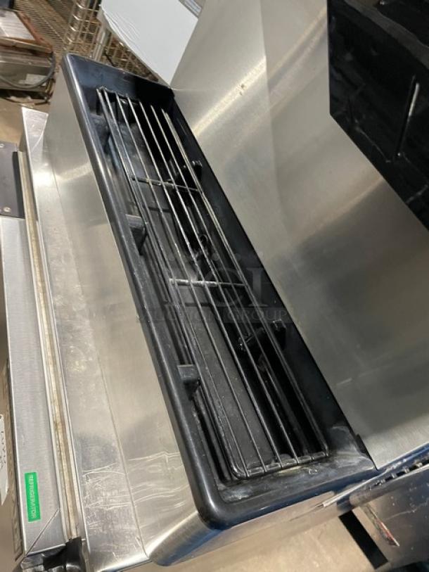 Hoshizaki DCM-500BAF ice maker and water dispenser, stainless steel, with drip tray, air-cooled, electric, commercial use.