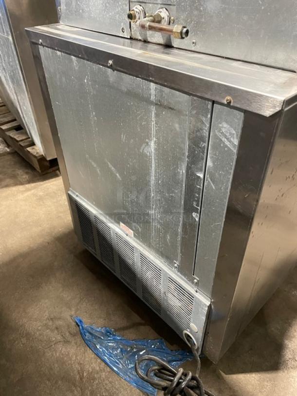 Beverage-Air Model UCR27A stainless steel undercounter refrigerator, single door, poly coated wire rack, on casters, SN: 6902865.