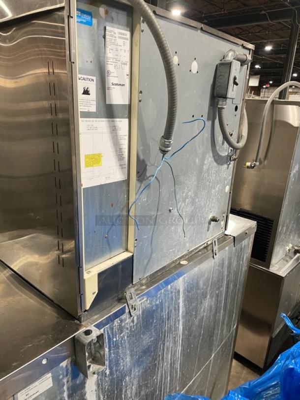 Scotsman Prodigy Series stainless steel ice maker/bin combo, model C1030SW-32B/BH900S-C, water-cooled, 208/230V 1 phase.