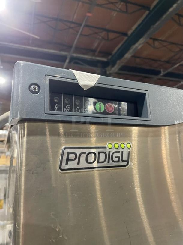 Scotsman Prodigy C1030SW32B/BH900SC ice maker, stainless steel, water-cooled, 208/230V, commercial use, control panel visible.