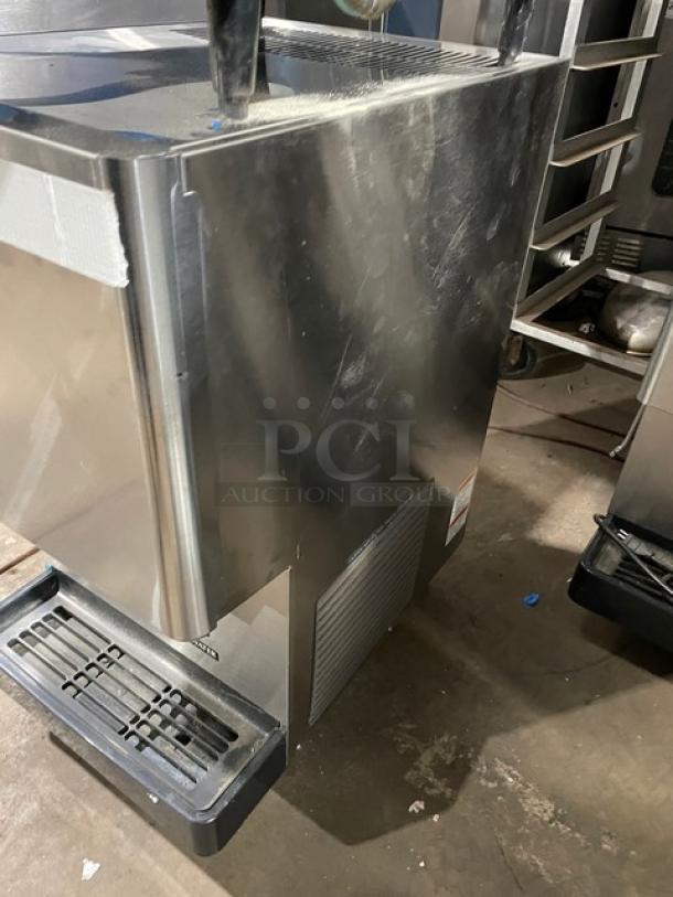 Hoshizaki Opti-Serve Series stainless steel ice maker/water dispenser, model DCM-270BAH-OS, excellent condition, on legs.