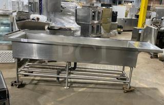 Commercial Stainless Steel Single-Well Extra-Large Ice Bin/Cocktail Satiation! With Right Side Drain Board! On Legs! - Item #1225603