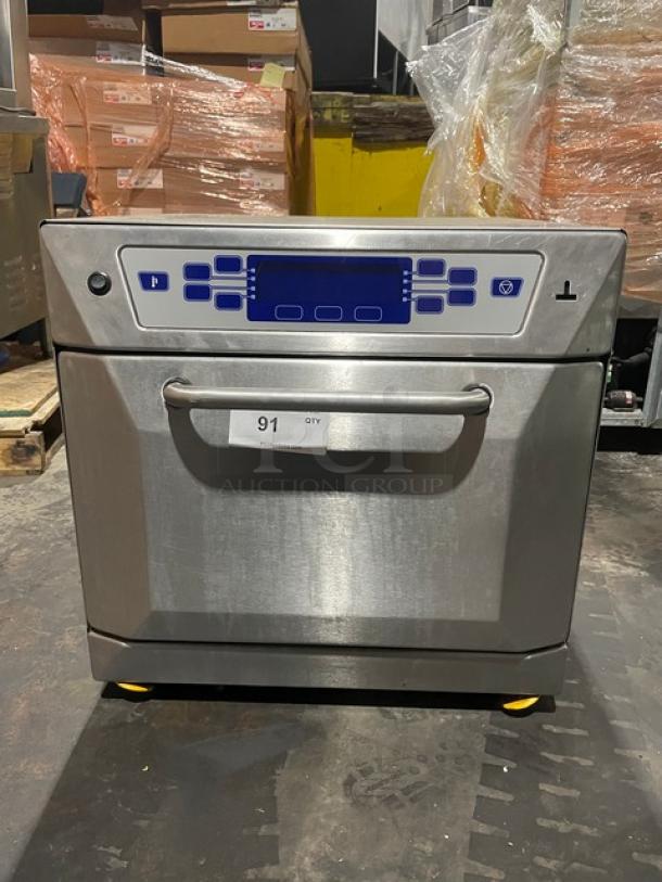MerryChef 402S stainless steel rapid cook oven, electric, countertop model, SN: 0908004334, 208V, touchscreen controls, used.
