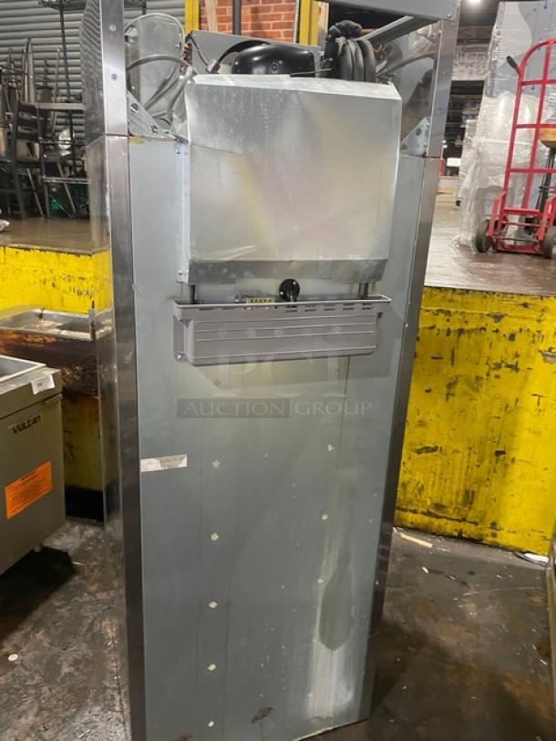 Turbo Air M3 Series commercial stainless steel reach-in freezer, Model M3F24-1, 115V, on casters, Energy Star certified, back view.
