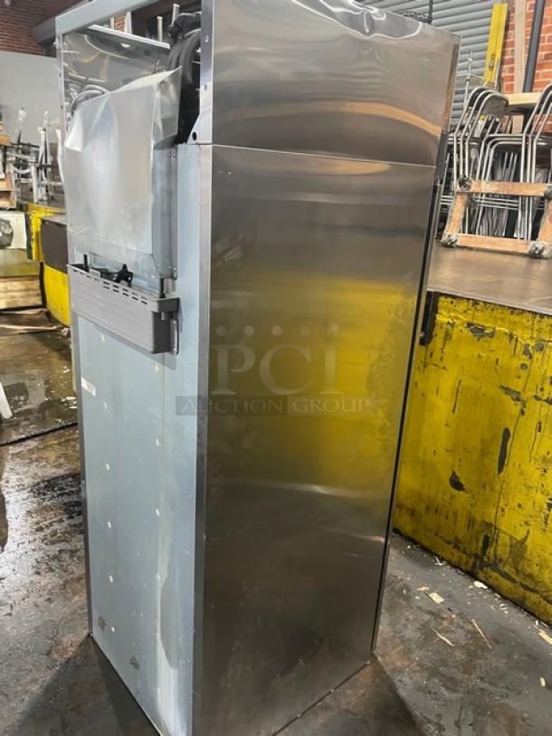 Turbo Air M3 Series stainless steel reach-in freezer, single door, Model M3F241, on casters, Energy Star certified.