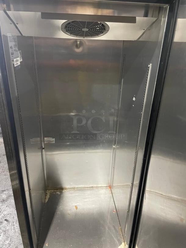 Turbo Air M3 Series commercial stainless steel single door reach-in freezer, Model M3F24-1. Energy Star certified.