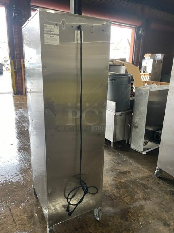 Alto Shaam Halo-Heat Series Commercial Dual Compartment Mobile Heated Cabinet, Model 1000-UP, Stainless Steel, on Casters.