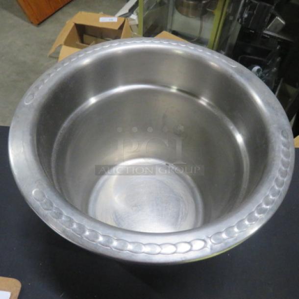 Vollrath Stainless Steel Bain Marie, model #802300-10, in good condition, features embossed edge.