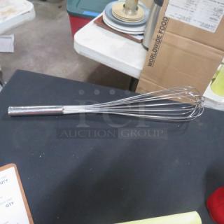 20-inch stainless steel whip, excellent condition, sturdy handle, ideal for kitchen use.
