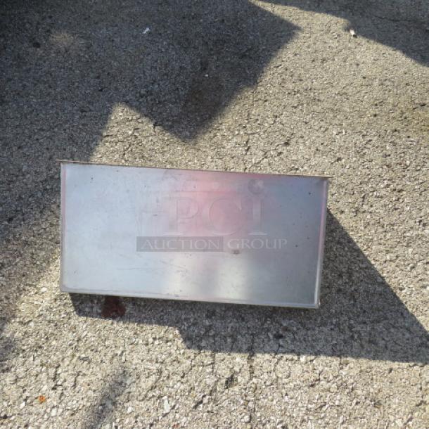 Stainless steel wall mount shelf, 36x13x13 inches, used condition, no visible labels or markings, sturdy construction.