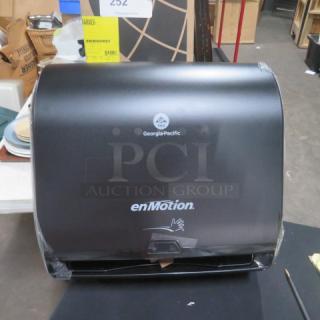 En Motion Automatic Hands Free Paper Towel Dispenser, Model 59488A, New Condition, Georgia-Pacific Logo Visible.