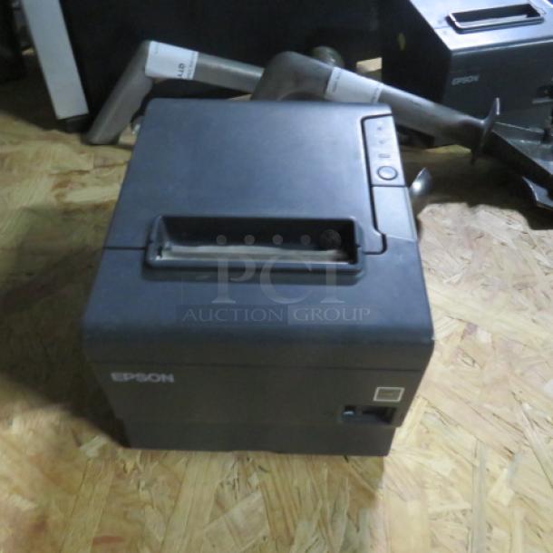 Epson Thermal Printer M244A, used, black, visible control panel, Epson logo on front, suitable for point-of-sale systems.