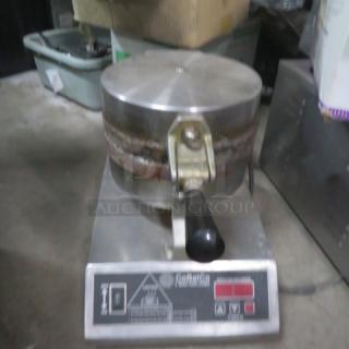 Cobatco waffle cone maker, Model L9447, 120V, 1200W, stainless steel, used condition with visible wear.