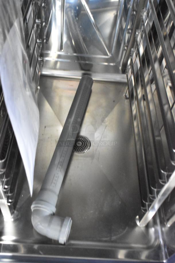 Bakers Pride Stainless Steel Commercial Combi Convection Oven interior with racks; brand new, minor scratches visible.