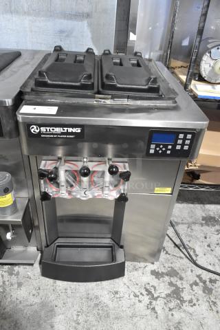 2024 Stoelting F131-38I2 stainless steel 2-flavor soft serve ice cream machine, commercial countertop, 208-240V, 1 phase.