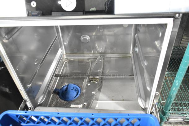 Brand new Hobart LXNH stainless steel undercounter dishwasher, high temp, scratch and dent, 120/208-240V, 1 phase.