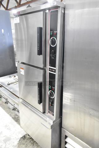 Market Forge EJ-10E stainless steel steam cabinet, 2 decks, electric, 208V, visible controls, excellent condition.