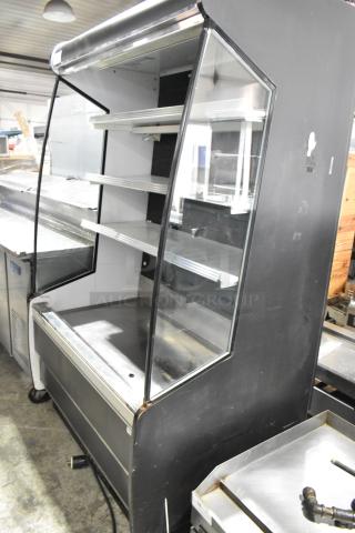 Federal Industries RSSM478SC metal commercial merchandiser, vertical open style, metal shelves, 1 phase, used condition.