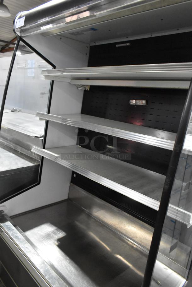 Federal Industries RSSM478SC metal commercial vertical merchandiser with open shelving. Good condition. 120/208-240V, 1 Phase.