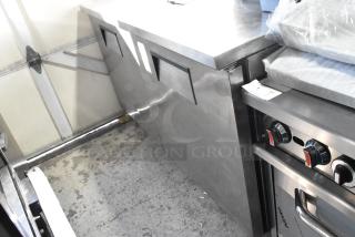 True TUC-60 stainless steel 2-door undercounter cooler on casters, 115V, 1 Phase, good condition, commercial use.