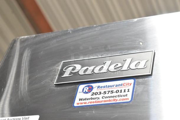 2021 Padela PDB-2F-HC stainless steel 2-door reach-in freezer; missing doors, shown with Padela logo.