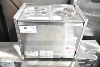 Crathco D25-3 Stainless Steel Double Refrigerated Beverage Machine Base, 115V, 1 Phase, visible model and brand labels.