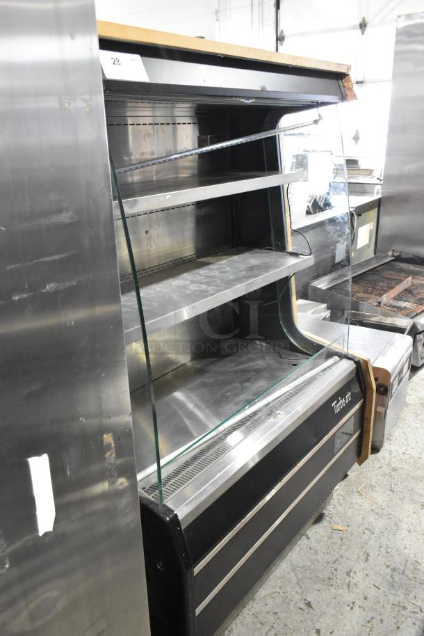 Turbo Air TOM-40MB commercial grab-n-go merchandiser with metal shelves, glass front, 120V, 1 phase, used condition.