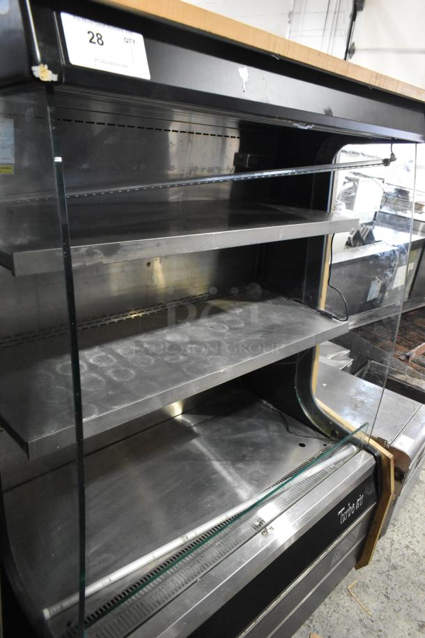 Turbo Air TOM-40MB commercial merchandiser, vertical style, metal shelves, 120V, 1 phase, used condition.