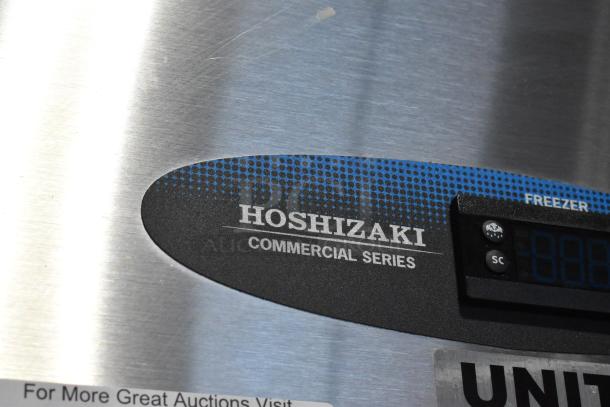 2017 Hoshizaki CF2S-FS Commercial 2-Door Reach-In Freezer, stainless steel, commercial series label visible, 115V.