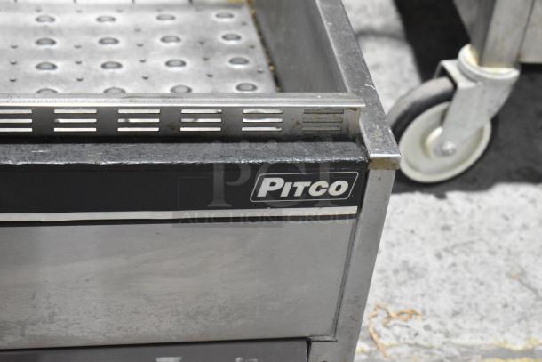 2018 Pitco Frialator PCC28 stainless steel fry warmer, countertop model. Shows surface condition; branding visible. 208V, 1-phase.