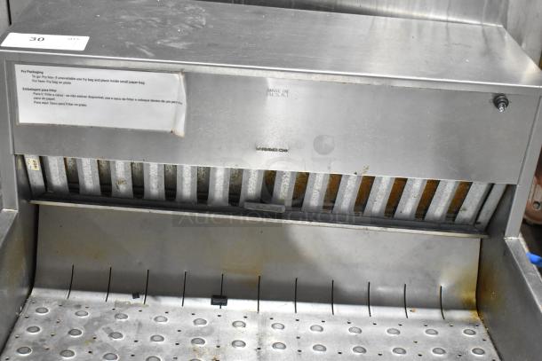 2018 Pitco Frialator PCC28 stainless steel countertop fry warmer, 208V, 1 Phase, with fry packaging instructions.