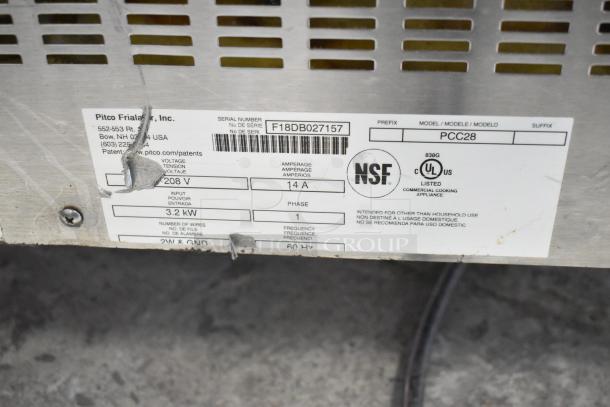 2018 Pitco PCC28 Stainless Steel Fry Warmer, 208V, 1 Phase, 3.2 kW, NSF, UL Listed, Serial F18DB027157.