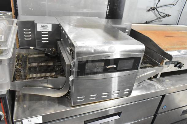 Ovention S1200 stainless steel commercial electric conveyor pizza oven, 208/240V, 3 phase, used condition.