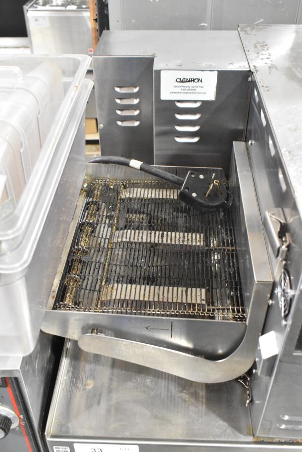 Ovention S1200 stainless steel commercial countertop electric conveyor pizza oven, 208/240V, 3 phase, used condition.