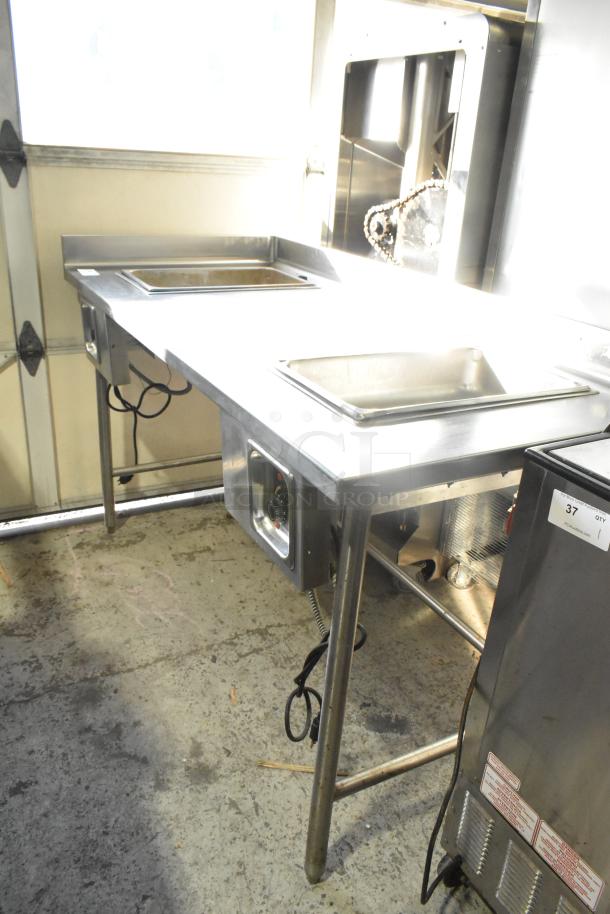 APW Wyott stainless steel commercial steam table with 2 wells. Used condition, 115 volts, 1 phase.