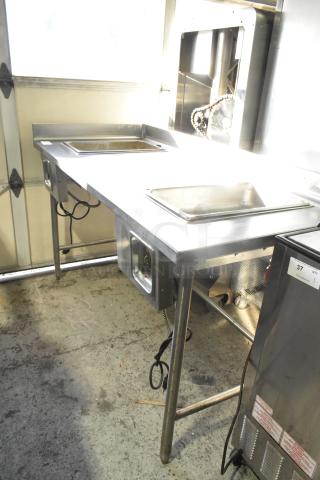 APW Wyott stainless steel commercial steam table with 2 wells. Used condition, 115 volts, 1 phase.
