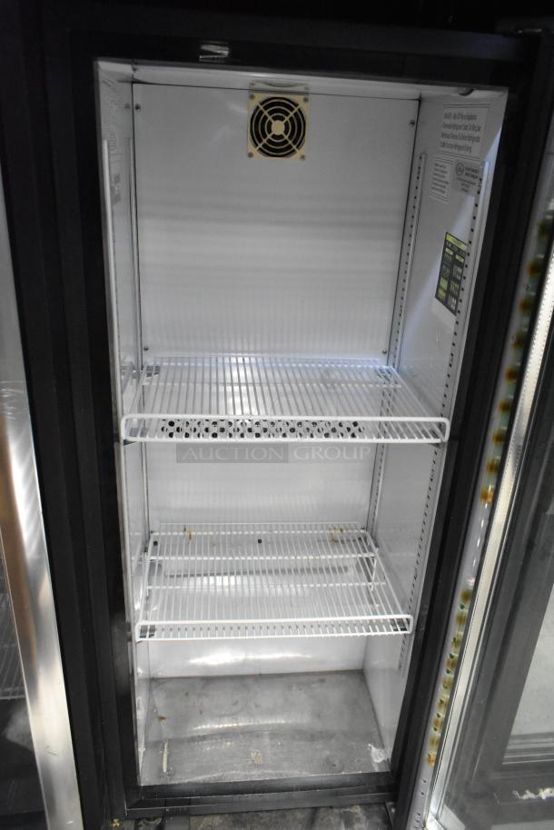 IDW G4-H0234B commercial cooler, single door, poly-coated racks, 115V, 1 phase, clean interior, visible fan, 2019 model.