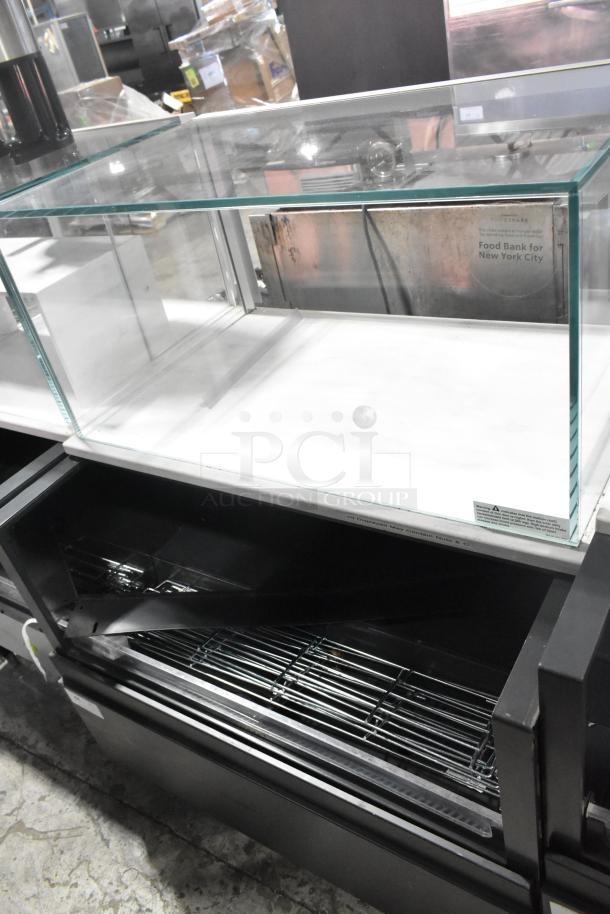 Structural Concepts metal commercial horizontal open grab n go merchandiser with top display case, good condition.
