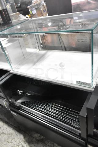 Structural Concepts metal commercial horizontal open grab n go merchandiser with top display case, good condition.