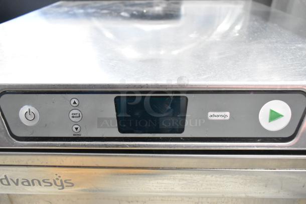 Hobart LXe Stainless Steel Undercounter Dishwasher with control panel and Advansys label, in good condition.