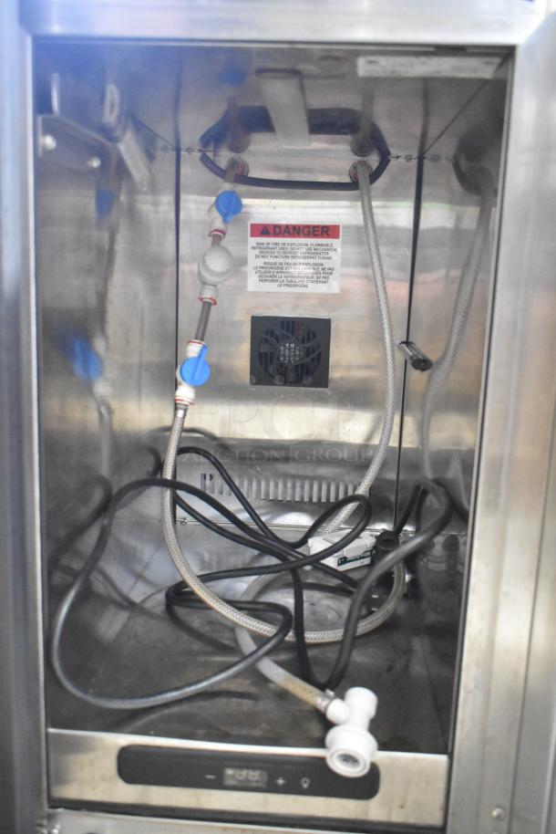 2020 Automatic Bar Controls JT-NITCOM-L stainless steel commercial cold brew nitro dispenser. Visible wiring and warning label.