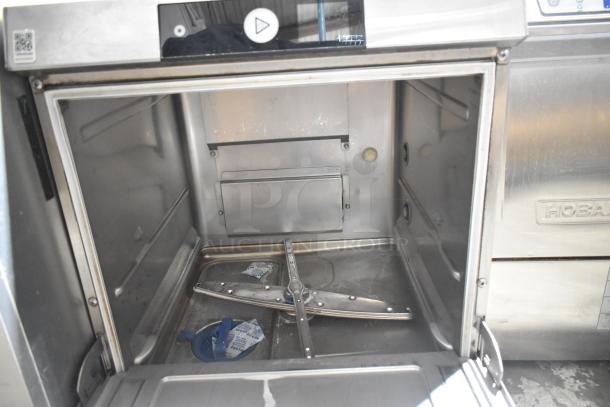2024 Hobart LXNR stainless steel undercounter dishwasher, 120/208-240V, 1 phase, clean interior, visible model marking.