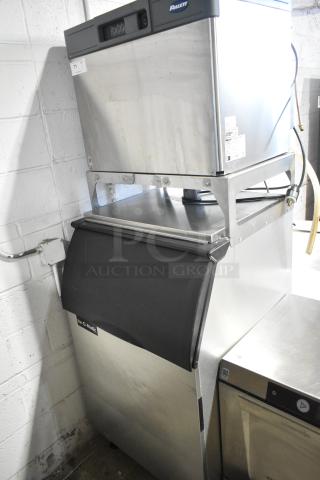 2024 Follett HMC1410WBT Stainless Steel Commercial Micro Chewblet Nugget Ice Machine Head on Ice-O-Matic Commercial Ice Bin. 1475 Lb/Day. 208-230 Volts, 1 Phase. - Item #1225727