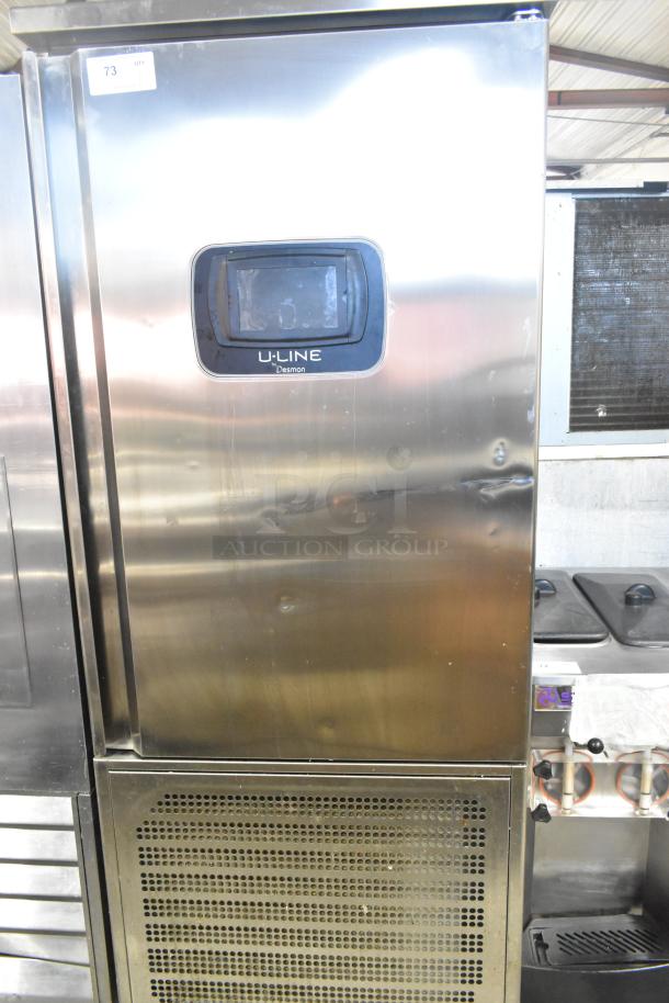 2022 Desmon GBF-15+ETL stainless steel blast chiller shock freezer, 4 probes, 220V, 3-phase, good condition. U-Line labeling.