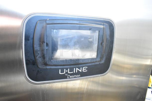 2022 Desmon GBF-15+ETL stainless steel commercial blast chiller, touchscreen control, U-Line label visible.